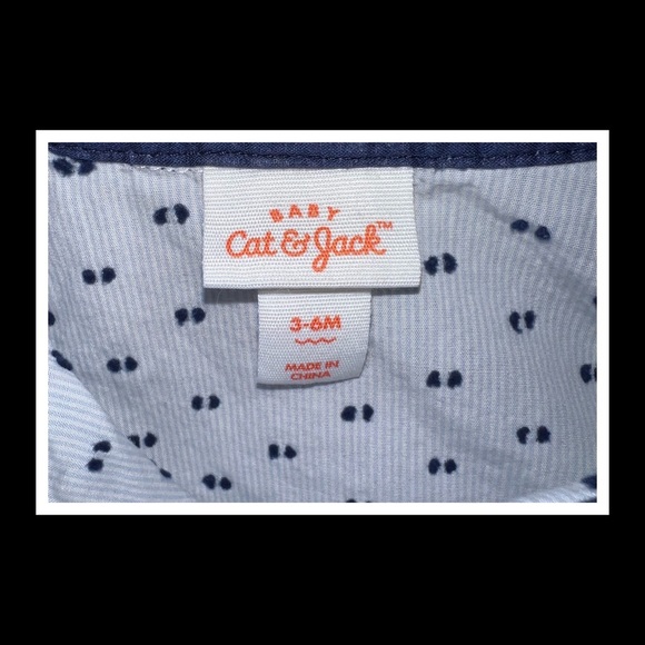 •Cat&Jack 3-6m dress shirt onesie👞EUC👞 - Picture 3 of 3
